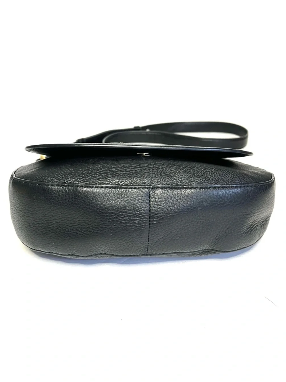 Michaels Kors Black Pebbled Leather Flap Crossbody